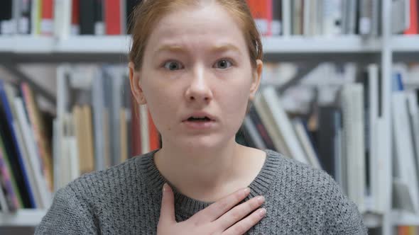 Portrait of Shocked Young Female, Wondering and Astonished