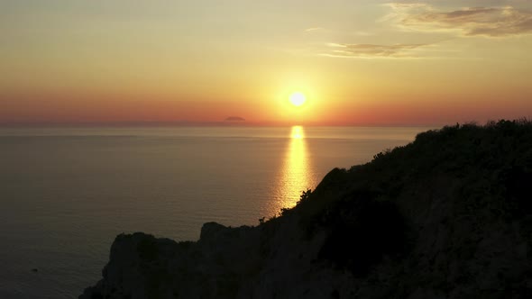 Sunset Over the Calm Ocean