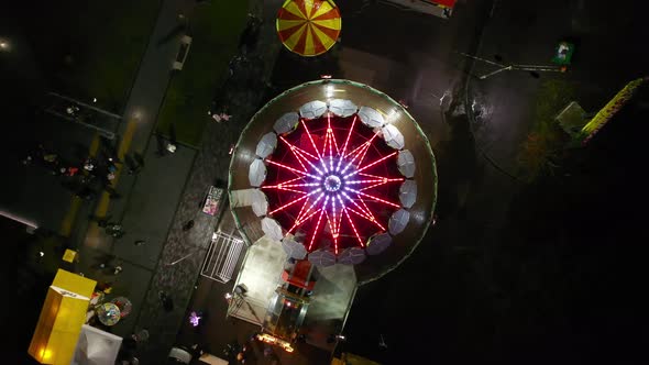 Aerial View Swing Attraction At The Holiday