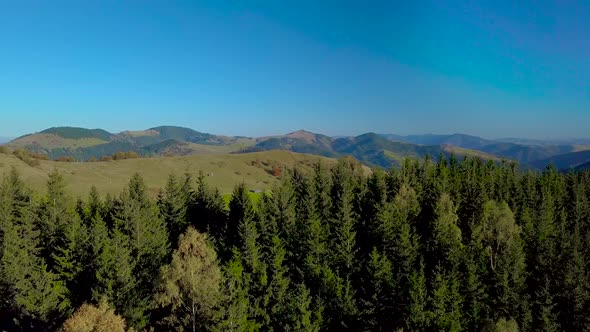 Aerial View of Beautiful Nature of the Carpathian Mountains