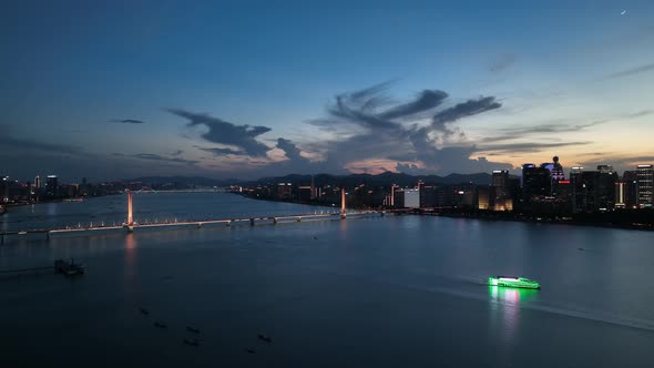 Panoramic  city skyline in Hangzhou china