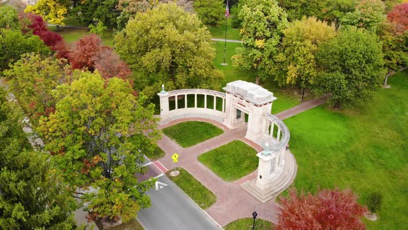 Oberlin College in Oberlin, Ohio.  Aerial drone footage of the Oberlin College campus