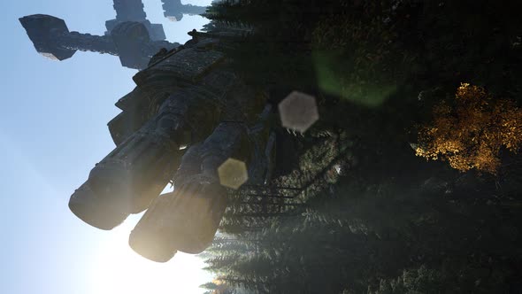 UFO Crashed in the Forest. Vertical Format alt