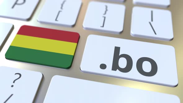 Bolivian Domain .Bo and Flag of Bolivia on the Computer Keyboard