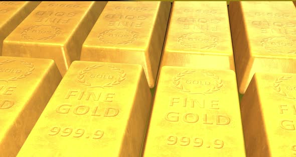 Close Up Of Gold Bars Moving