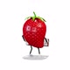 Strawberry Dancing With A Gift on White Background - VideoHive Item for Sale