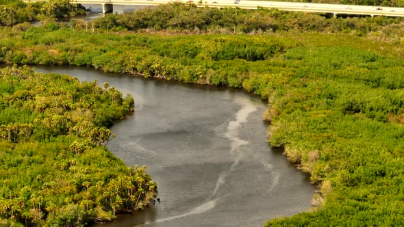 Aerial Video St Lucie River Florida 4k