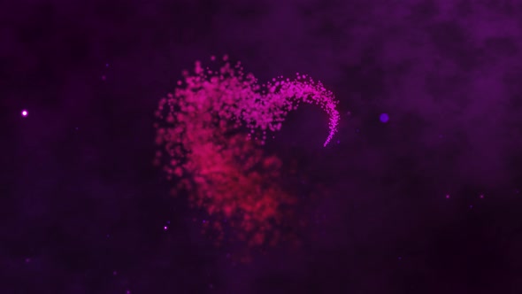 Glamour Purple Pink Particles Heart Background Loop