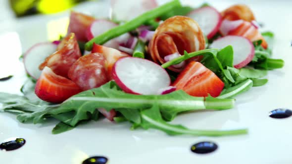 Salad served on plate