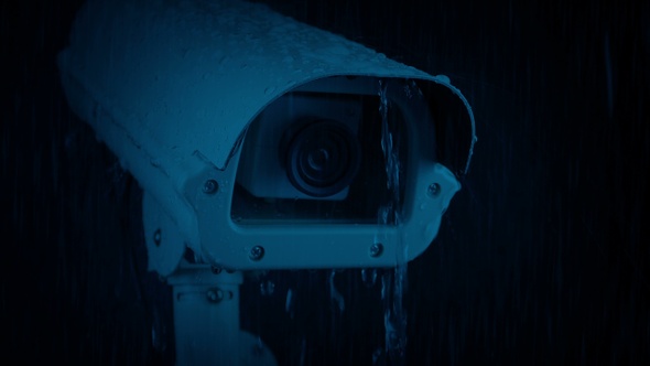 Passing CCTV Camera On Stormy Night