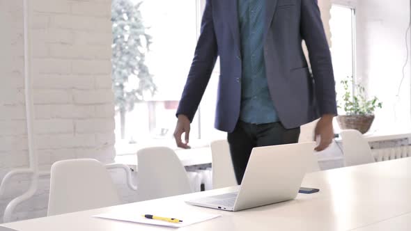 Businessman Coming Office for Work