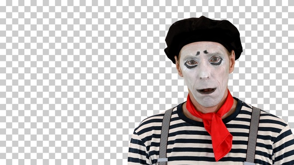 Mime pretending to be drunk in a bar, Alpha Channel