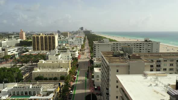 Aerial Video Miami Beach Slow Down During Coronavirus Covid 19 Pandemic 4k