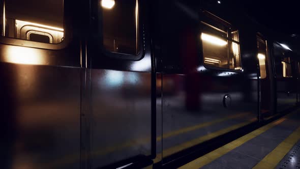 Empty Old Subway Train Station