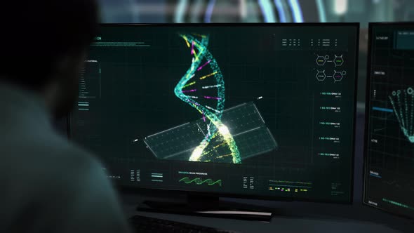 Scientists Conduct Futuristic Research Analysis Of Human Genome At Bio Lab alt