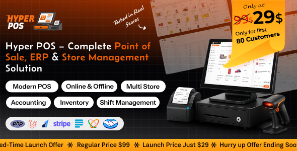 Hyper POS - Laravel Point of Sale, Inventory, ERP, Online & Offline POS, Invoicing, Accounting
