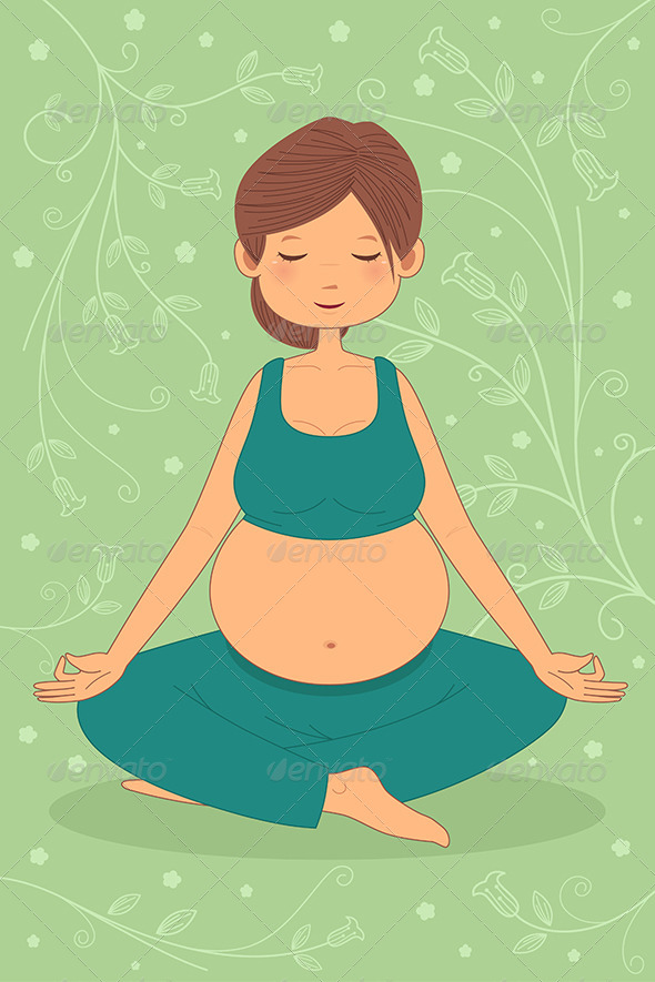 Pregnant Woman Doing Yoga Exercise