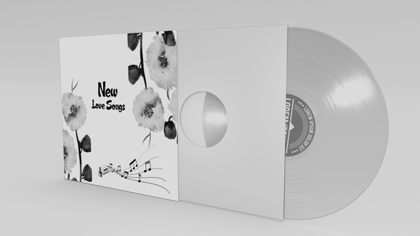 3D Mockup Translucent Vinyl Record