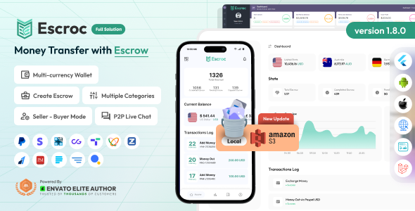 Escroc - Money Transfer with Escrow Full Solution