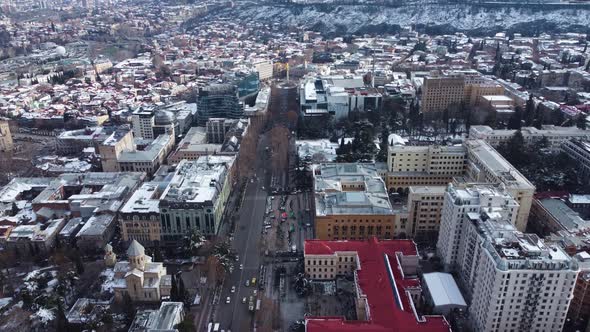 Traffic In The Snowy Town / Videohive