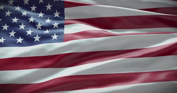 USA national flag. American flag waving animation 4K