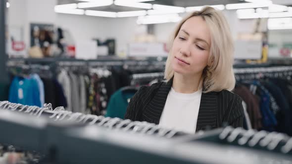 Elegant Woman in a Clothing Store