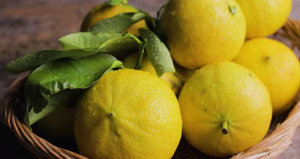 Basket of Yellow Lemon