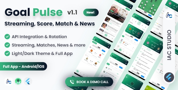 GoalPulse | Football Match Center and Live Streaming | Flutter Android/iOS App