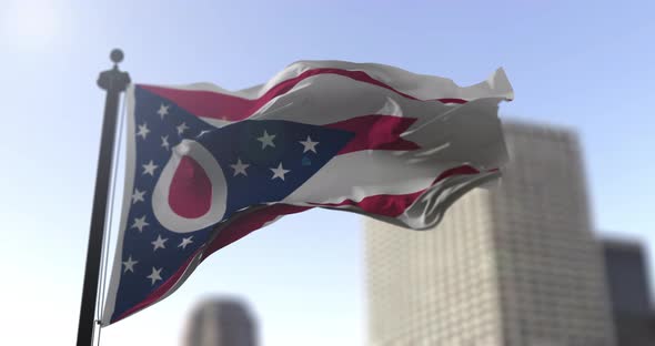 Ohio state flag waving