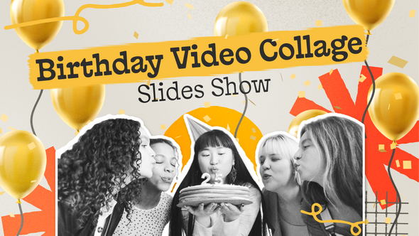 Birthday Video Collage Slides Show