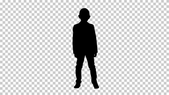 Silhouette boy standing, Alpha Channel