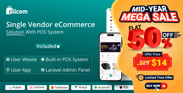 AliCom eCommerce CMS - Complete Single Vendor eCommerce Solution With Built-in POS