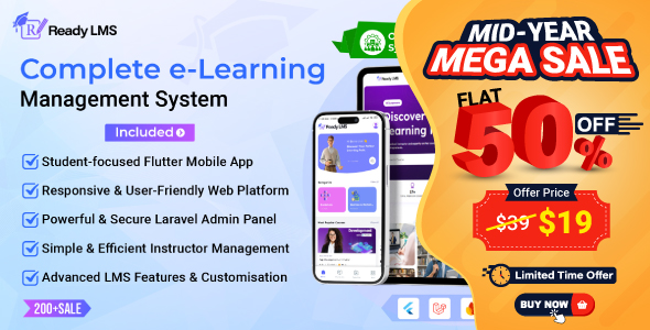 Ready LMS - Complete Learning  Management System Websites, Mobile app with Admin panel