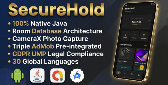 SecureHold | Offline Asset Vault - Android App Template