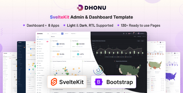 Dhonu - SvelteKit Admin & Dashboard Template