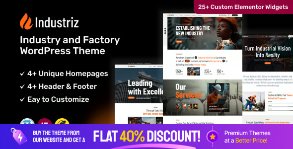 Industriz – Industry and Factory WordPress Theme