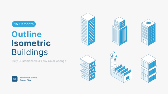 Outline Isometric Buildings