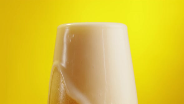 Foamy Beer in Glass Closeup