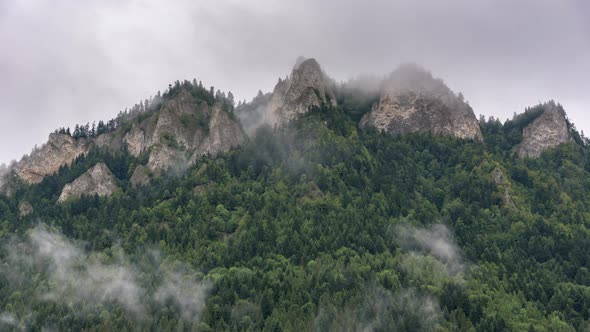 Three Crowns Peak In Pieniny Mountains In Poland