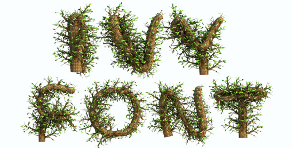 Growing Tree With Wind Blow Alphabet