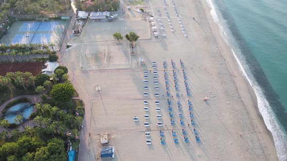 Aerial View of the Beach at the Seaside Resort Town. Turkey