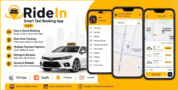 RideIn Taxi App- iOS Taxi Booking App
