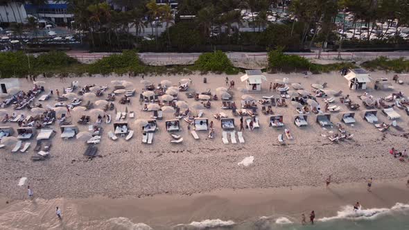 Aerial Sideways Flight Miami Beach Florida Usa