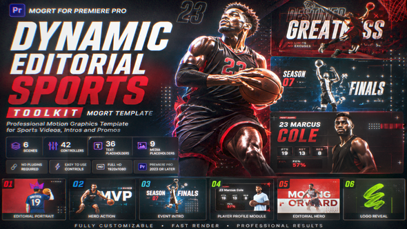 Dynamic Editorial Sports Toolkit | Premiere Pro MOGRT