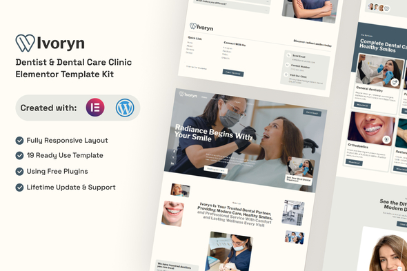 Ivoryn - Dentist & Dental Care Clinic Elementor Template Kit