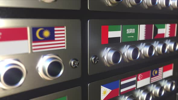 Inserting Connector Into a Socket with Flag of Qatar