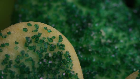 Cinematic, Rotating Shot of Saint Patty's Day Cookies on a Plate - COOKIES ST PATTY 023