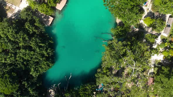 The Blue Lagoon from drone, Port Vila, Efate, Vanuatu