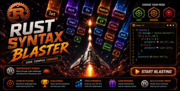 Rust Syntax Blaster | Html5 Coding Game
