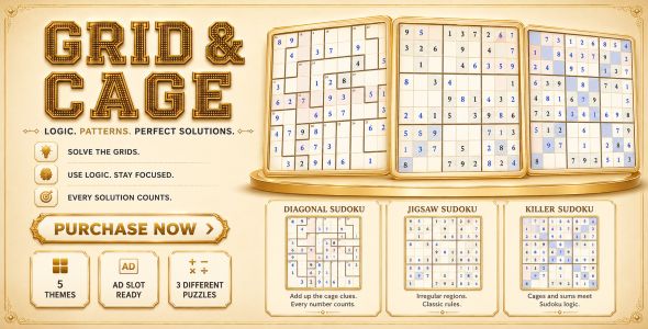 Grid & Cage | HTML5 Puzzle Game